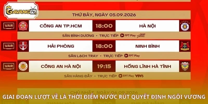 Giai đoạn lượt về là thời điểm nước rút quyết định ngôi vương